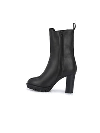 Thumbnail for Delize Black High-Top Block Heeled Boots