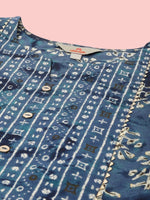 Thumbnail for Anouk Ethnic Motifs Printed Chanderi Silk Kurta with Trousers & With Dupatta