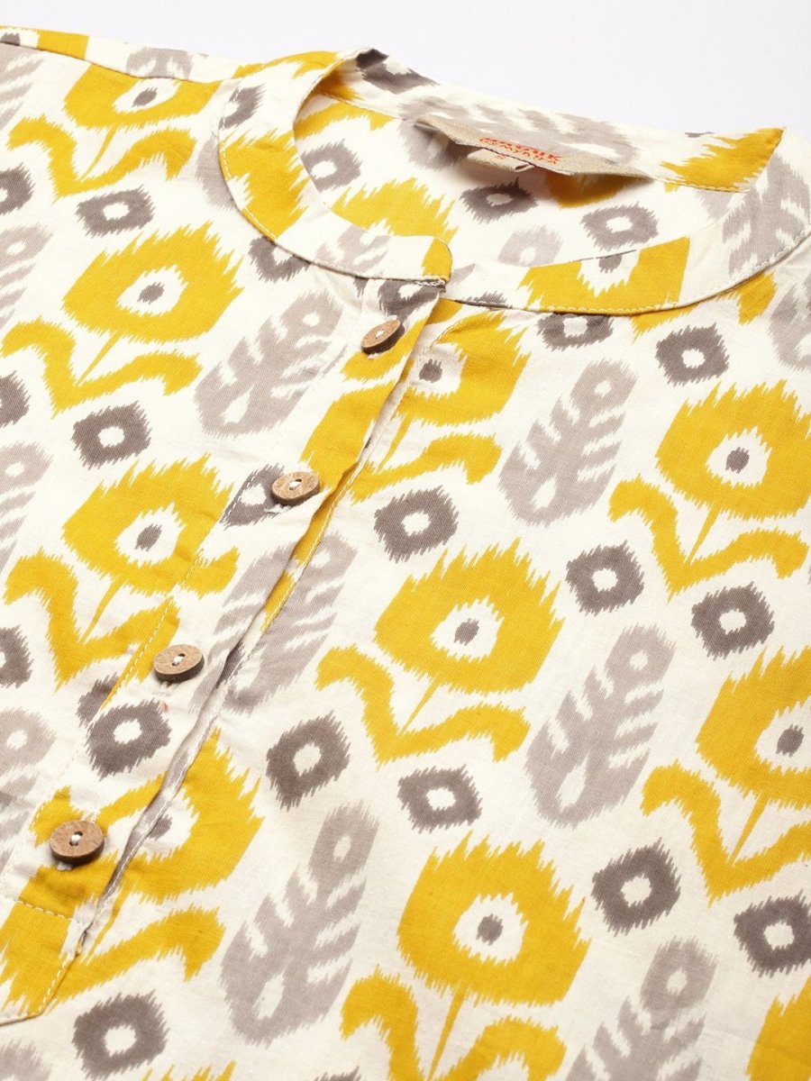 Anouk Ethnic Motifs Ikat Dyed Pure Cotton Kurta - Distacart