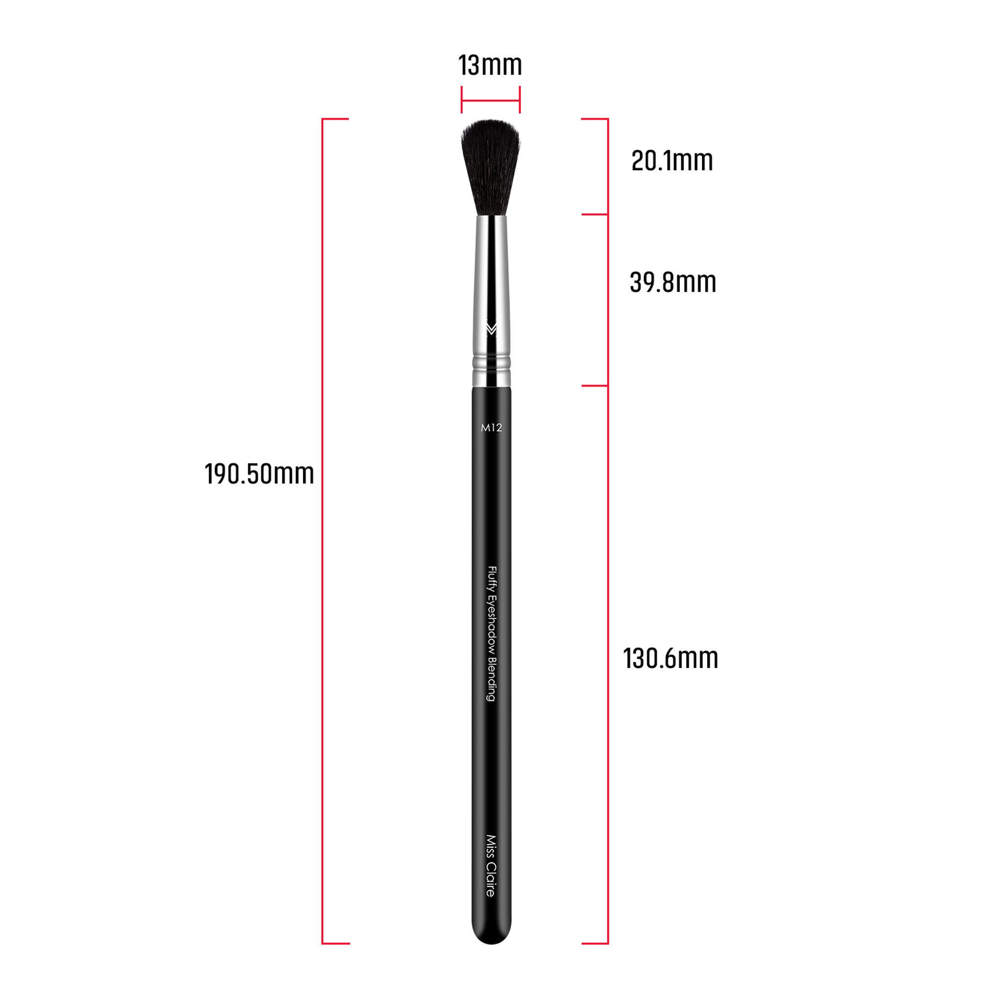 Miss Claire M12 - Fluffy Eyeshadow Blending Brush (Black) - Chrome