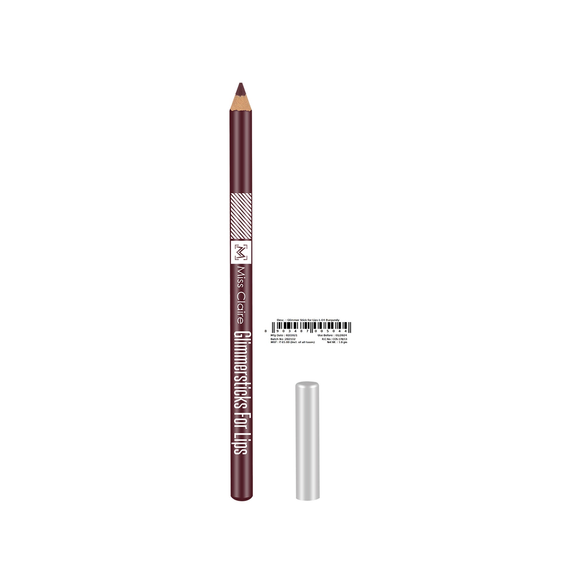 Miss Claire Glimmersticks For Lips - Burgundy L-04