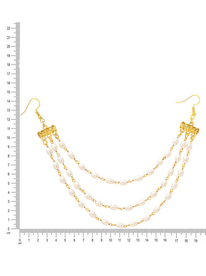 Ruby Raang Gold Pearl Hair Jewelry - Distacart
