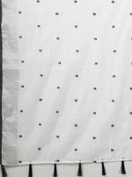 Thumbnail for Anouk White & Black Floral Printed Zari Silk Cotton Saree - Distacart