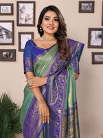 Thumbnail for Aastha Fashion Green Tissue Silk Weaving Saree - Distacart