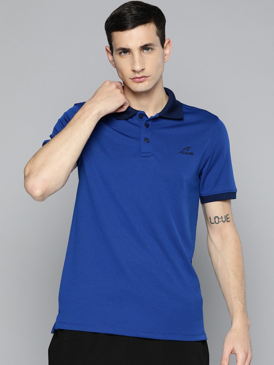 Alcis Men Colourblocked Polo Collar Dry Tech Slim Fit Sports T-shirt - Distacart