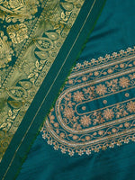 Thumbnail for Ode by House of Pataudi Blue Ethnic Motifs Straight Kurta & Trousers With Dupatta - Distacart