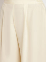 Thumbnail for Ahalyaa Women Off White Printed Gotta Patti Kaftan Style Kurta With Palazzos