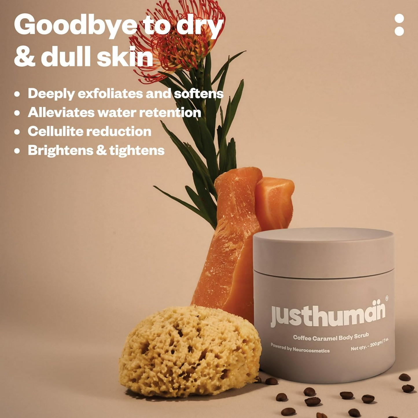 JustHuman Coffee Caramel Body Scrub - Distacart