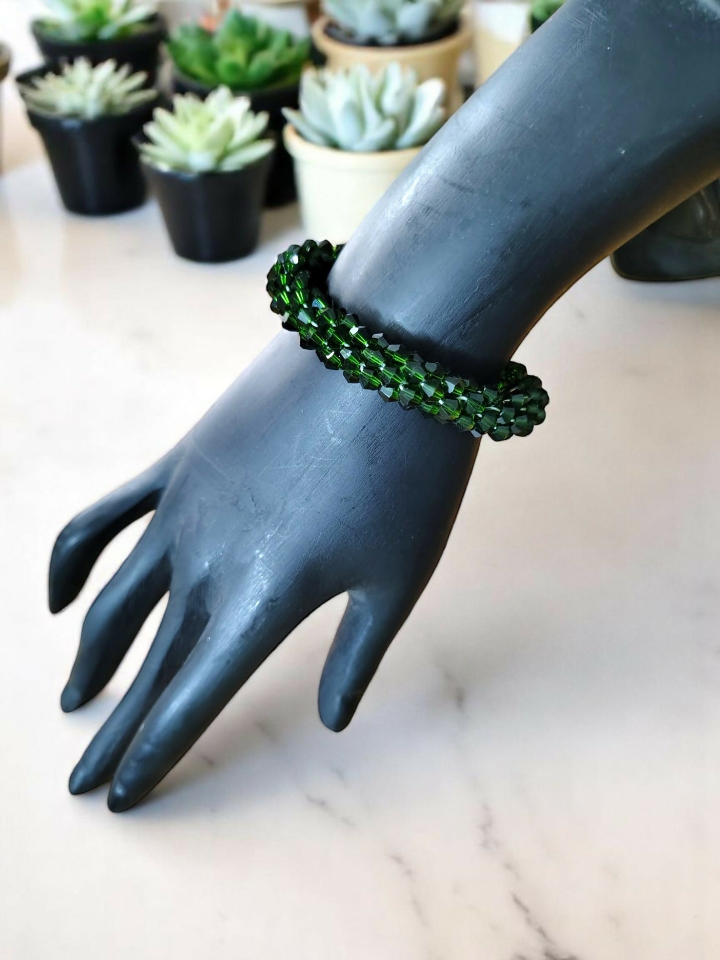 Inhanns Unisex Crystal Bloom – Adjustable Crystal Bead Bracelets - Green - Distacart