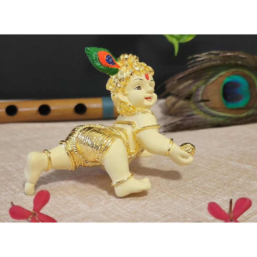 Gold Art India Silver Plated Matte Laddu Gopal Idol - Distacart