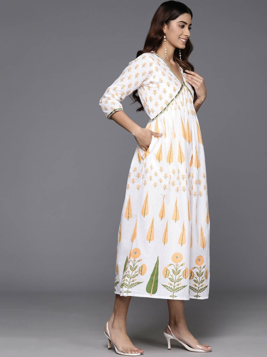 Ahalyaa Women's Traditional wear Dress - White - Distacart