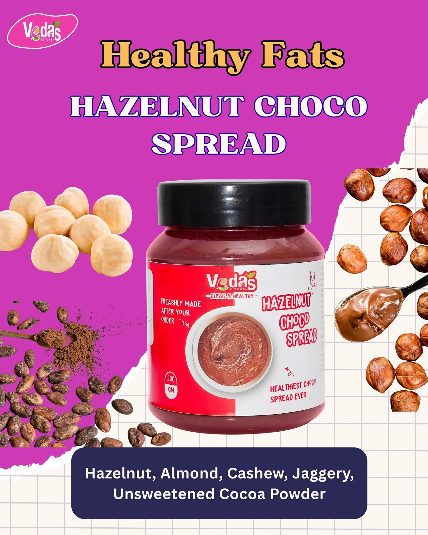 Vedas Kitchen Hazelnut Choco Spread - Dista