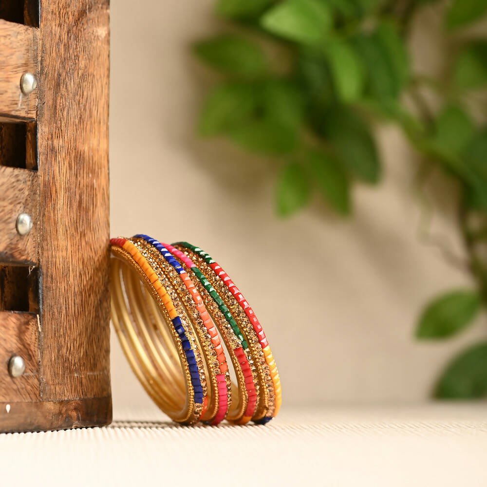 Afast Elegant Bridal & Wedding Party Fashion Bangle/Kada Set, Multi, Glass, Pack Of 8 Model No- A42 - Distacart