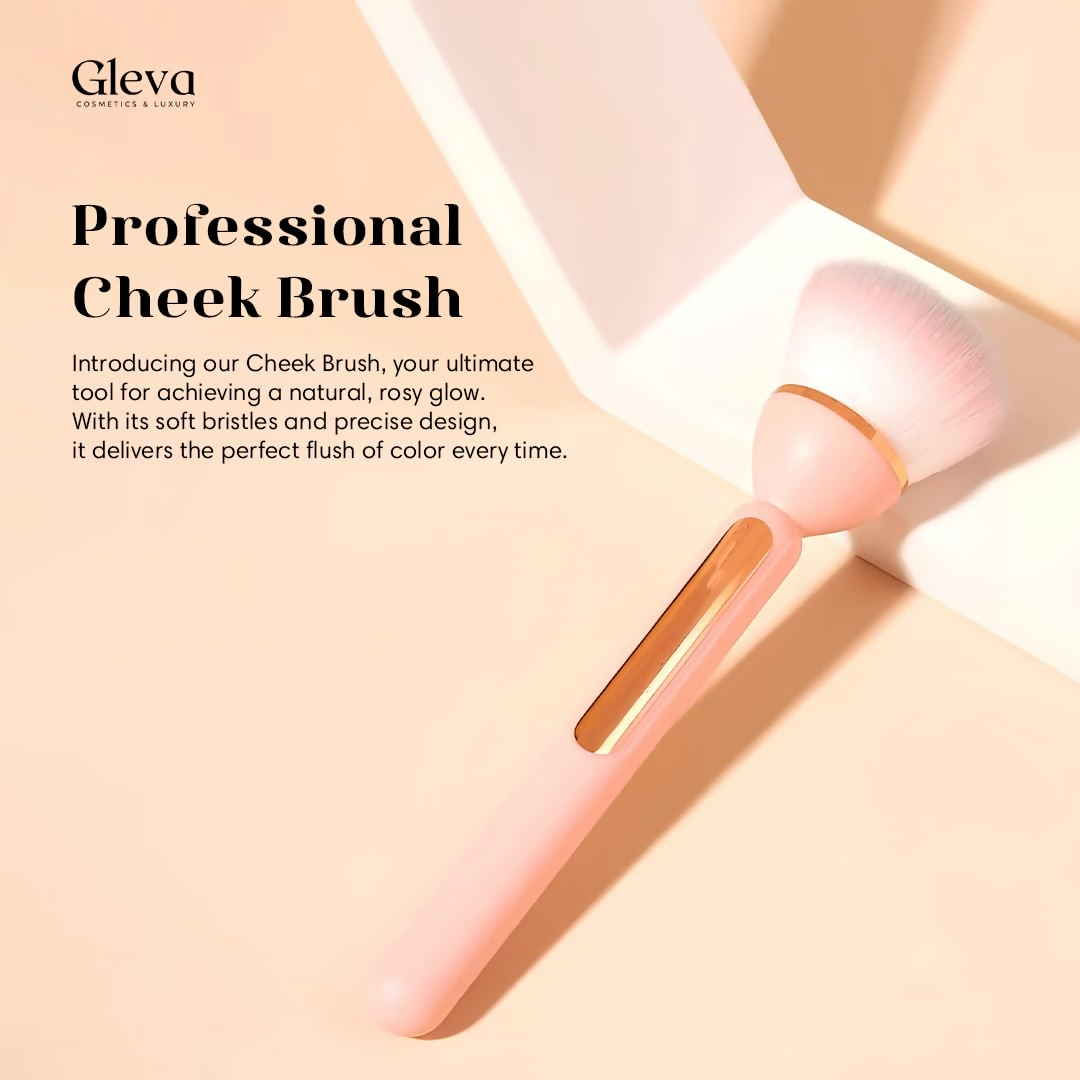 Gleva Multipurpose Professional Powder & Blush Cheek Brush - Black - Distacart