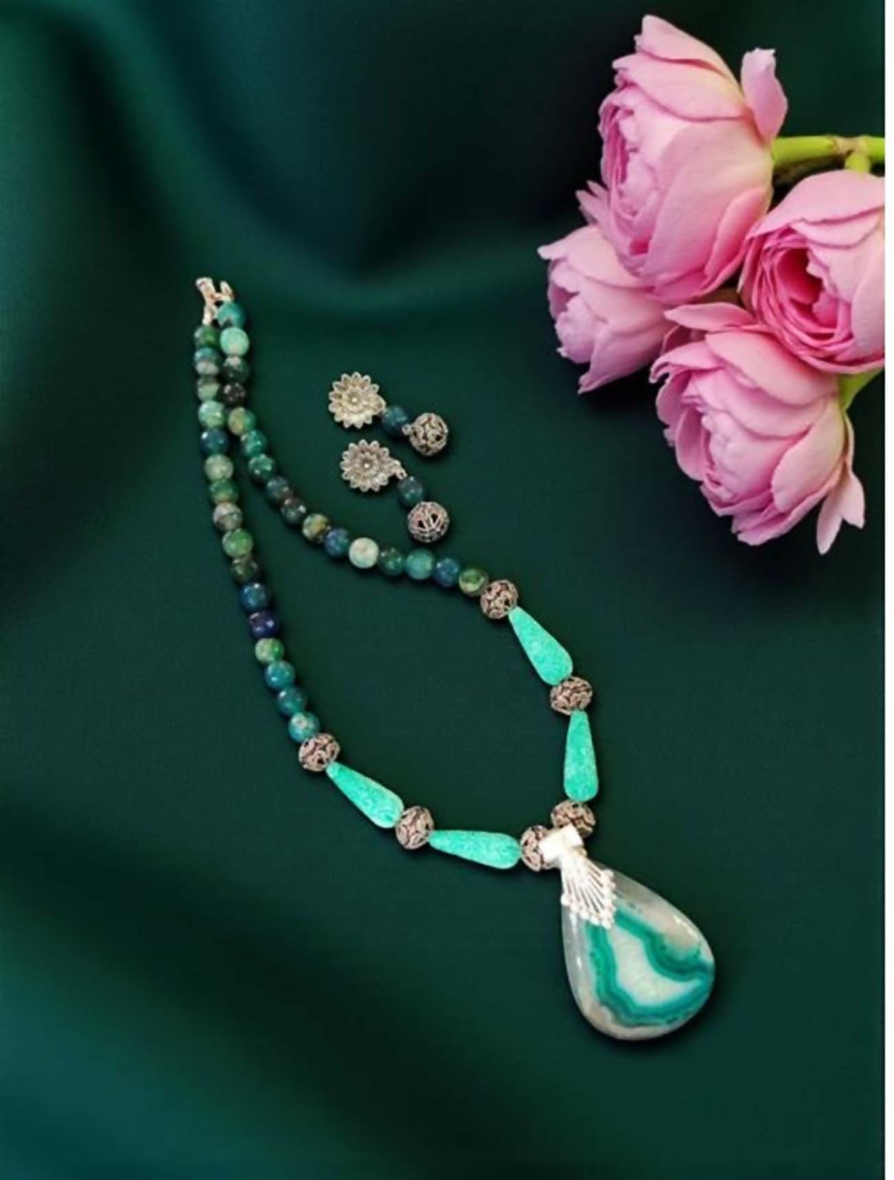 Joban Fashion Women Multi Lace Agate Pendant