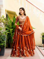 Thumbnail for Lehenga Mart Designer Indian Wedding Lehenga Choli-Rusty - Distacart