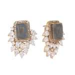 Thumbnail for Nuyug 22K Gold Plated Labradorite Stone Contemporary Stud Earrings