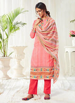 Thumbnail for Vegaa Fashion Peach Cotton Digital Printed Swarwoski Work Salwar Suit - Distacart
