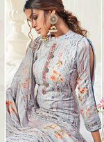 Thumbnail for Vegaa Fashion Light Blue Cotton Digital Printed Swarwoski Work Salwar Suit - Distacart