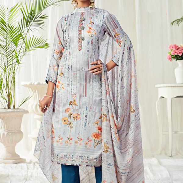 Vegaa Fashion Light Blue Cotton Digital Printed Swarwoski Work Salwar Suit - Distacart