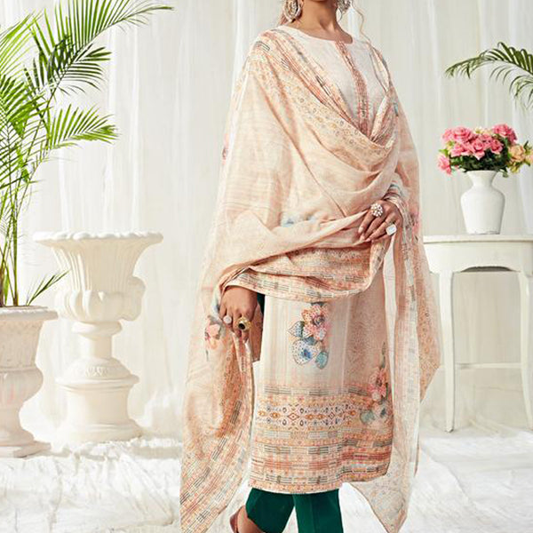 Vegaa Fashion Off White Cotton Digital Printed Swarwoski Work Salwar Suit - Distacart
