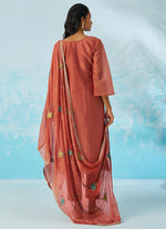 Thumbnail for Vegaa Fashion Red Organza Embroidered Party Wear Suit - Distacart
