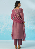 Thumbnail for Vegaa Fashion Lavender Organza Embroidered Party Wear Suit - Distacart