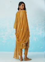 Thumbnail for Vegaa Fashion Mustard Organza Embroidered Party Wear Suit - Distacart