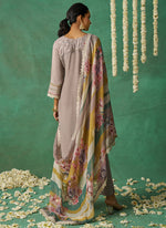 Thumbnail for Vegaa Fashion Beige Pure Organza Embroidered Wedding Wear Suit - Distacart