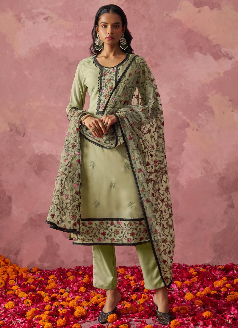 Vegaa Fashion Beige Georgette Embroidered Salwar Suit