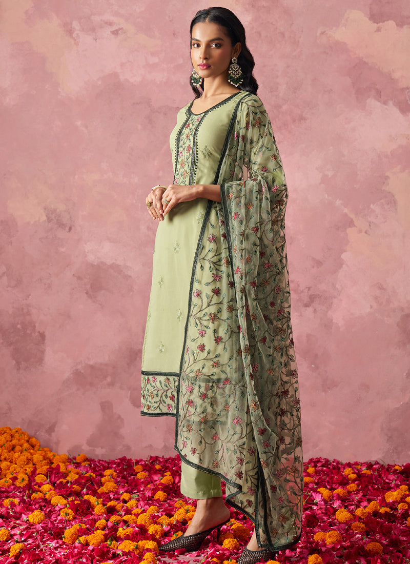 Vegaa Fashion Beige Georgette Embroidered Salwar Suit