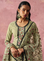 Thumbnail for Vegaa Fashion Beige Georgette Embroidered Salwar Suit
