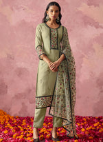 Thumbnail for Vegaa Fashion Beige Georgette Embroidered Salwar Suit