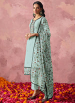 Thumbnail for Vegaa Fashion Sky Blue Georgette Embroidered Salwar Suit