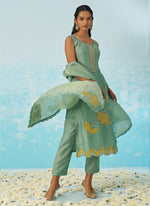 Thumbnail for Vegaa Fashion Light Green Silk Embroidered Designer Salwar Suit