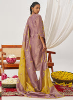 Thumbnail for Vegaa Fashion Yellow Organza Embroidered Party Wear Suit - Distacart