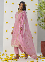 Thumbnail for Vegaa Fashion Baby Pink Organza Embroidered Salwar Suit