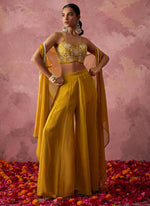 Thumbnail for Vegaa Fashion Yellow Georgette Handwork Western Wear Suit