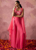Thumbnail for Vegaa Fashion Pink Georgette Handwork Western Wear Suit