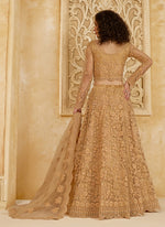 Thumbnail for Vegaa Fashion Beige Net Thread Work Wedding Lehenga