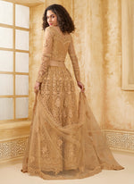 Thumbnail for Vegaa Fashion Beige Net Thread Work Wedding Lehenga
