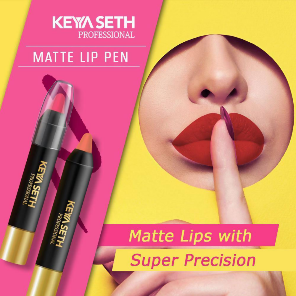 Keya Seth Professional Matte Lip Pen - Bright Red - Distacart