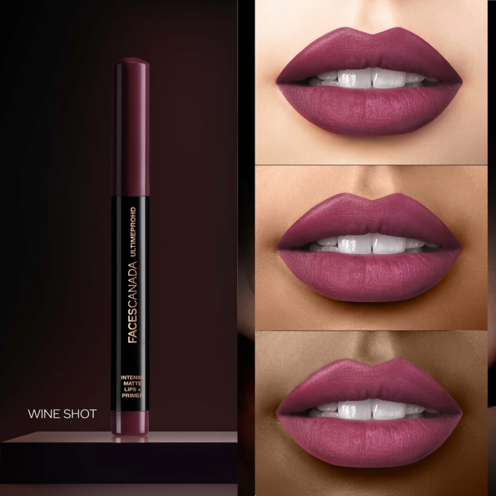 Faces Canada Ultime Pro HD Intense Matte Lips + Primer - Wine Shot 26 - Distacart