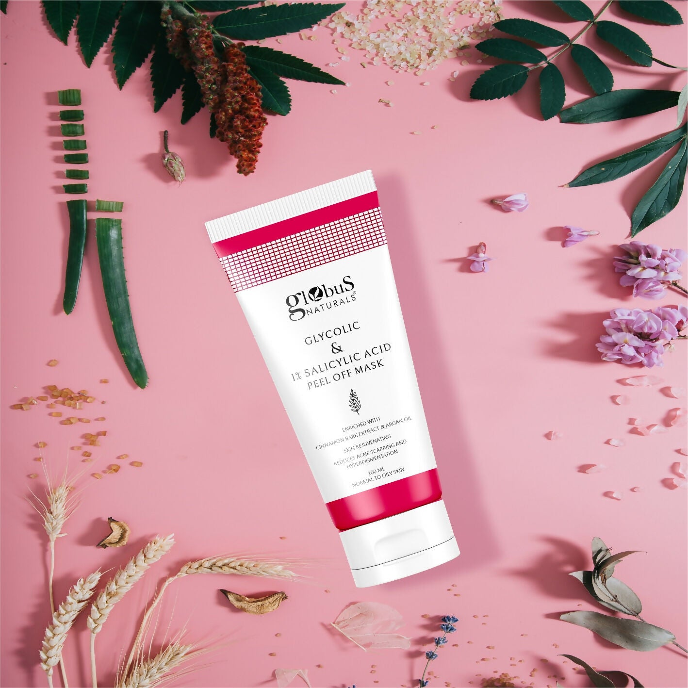 Globus Naturals Glycolic & 1% Salicylic Acid Anti Acne Peel Off Mask