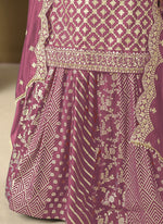 Thumbnail for Vegaa Fashion Onion Pink Art Silk Embroidered Lehenga Style Suit