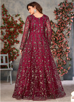 Thumbnail for Vegaa Fashion Wine Net Embroidered Anarkali Suit