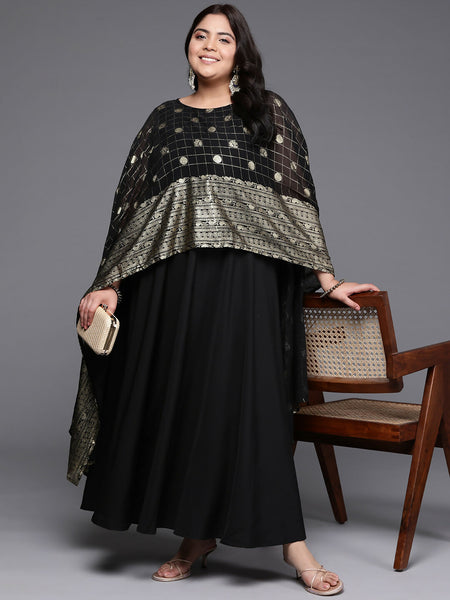 Ahalyaa Women's Traditional wear Ethnic Dress - Black - Distacart