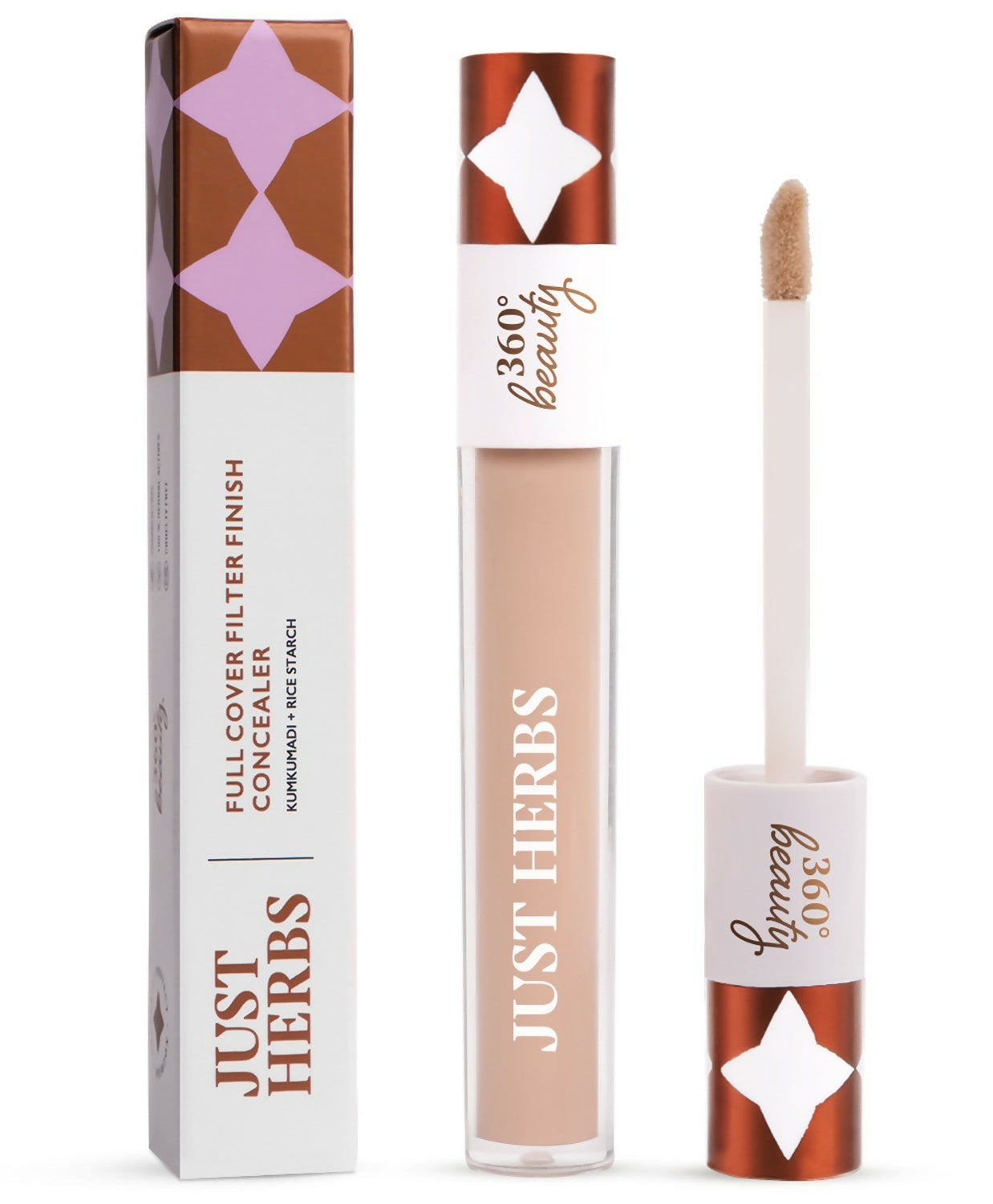 Just Herbs Full Cover Filter Finish Concealer with Kumkumadi & Rice Starch - 06 Beige - Distacart