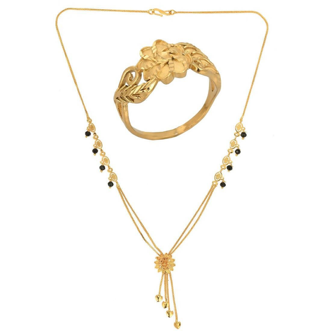 AanyaCentric Gold-plated Mangalsutra & Ring Set - Distacart
