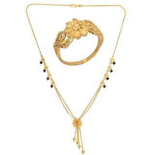 AanyaCentric Gold-plated Mangalsutra & Ring Set - Distacart